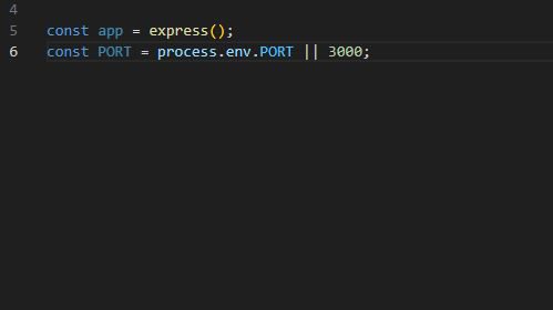 6. setting the port number if you want to use a hosting platform and to initalize the port 3000